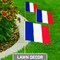 G128 24 Pack Handheld France French Stick Flags | 8x12 In | Printed 150D Polyester, Country Flag, Solid Wooden Stick, Spear Gold Tip